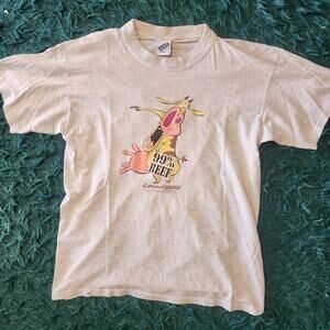 Vintage 1999 Cow and Chicken Cartoon Network 99% Beef Tee Adult L